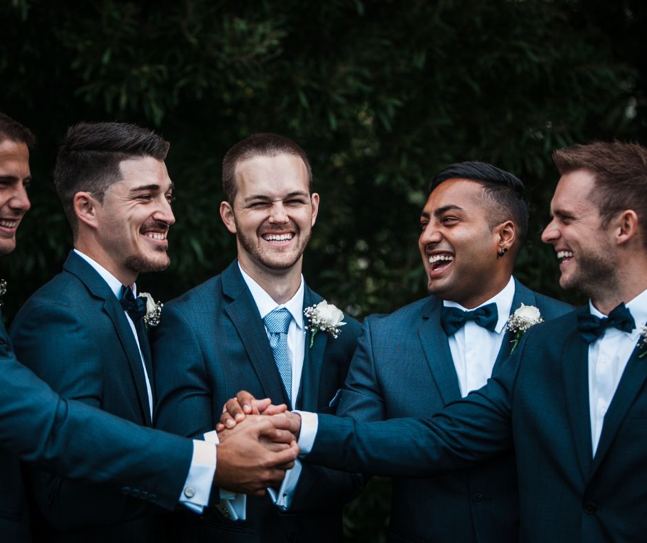 Palm Beach wedding venue groom and groomsmen